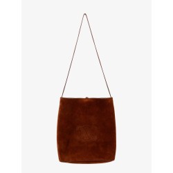Bucket suede shoulder bag with Triomphe logo
