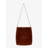 Bucket suede shoulder bag with Triomphe logo