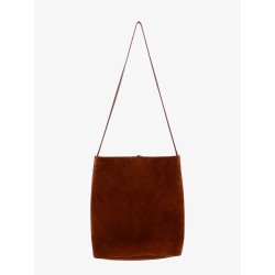 Bucket suede shoulder bag with Triomphe logo