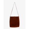 Bucket suede shoulder bag with Triomphe logo
