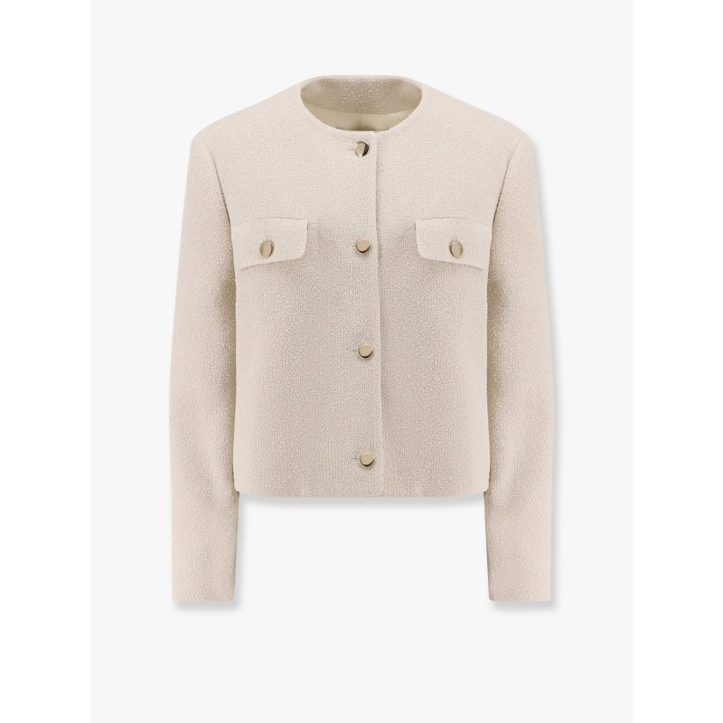 Blazer with metal buttons and lurex effect