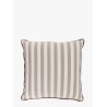 Striped cotton blend pillow with logo