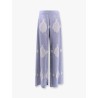 Gardenia cotton blend trouser with embroidery