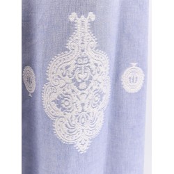 Gardenia cotton blend trouser with embroidery