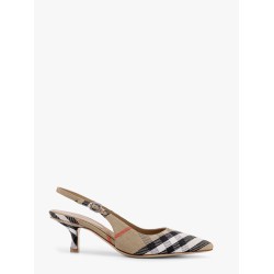 Cotton blend with metallic weave Birdie check slingback décolleté