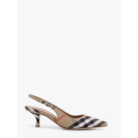 Cotton blend with metallic weave Birdie check slingback décolleté