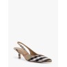 Cotton blend with metallic weave Birdie check slingback décolleté