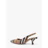 Cotton blend with metallic weave Birdie check slingback décolleté