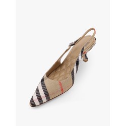 Cotton blend with metallic weave Birdie check slingback décolleté