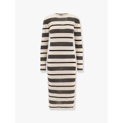 Striped cotton blend dress