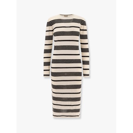 Striped cotton blend dress