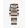 Striped cotton blend dress