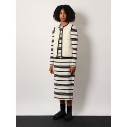 Striped cotton blend dress