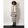 Striped cotton blend dress