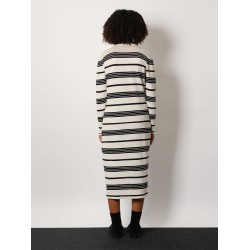 Striped cotton blend dress