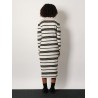 Striped cotton blend dress