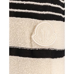 Striped cotton blend dress