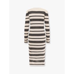 Striped cotton blend dress