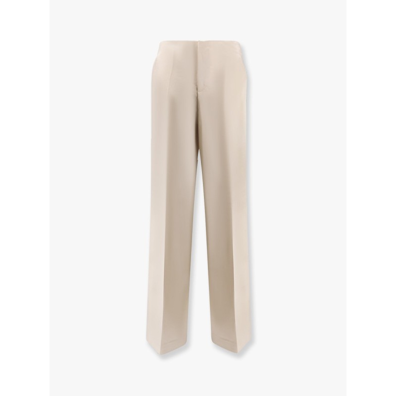 Satin trouser with wide leg