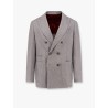 Double-breasted linen blazer