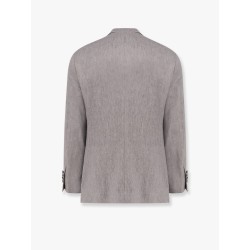 Double-breasted linen blazer