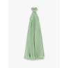 Flared satin long dress