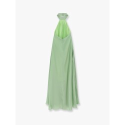 Flared satin long dress