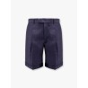 Linen pleated bermuda shorts