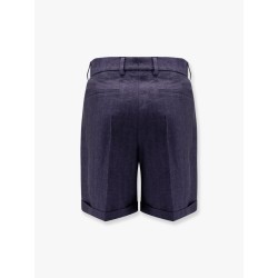 Linen pleated bermuda shorts