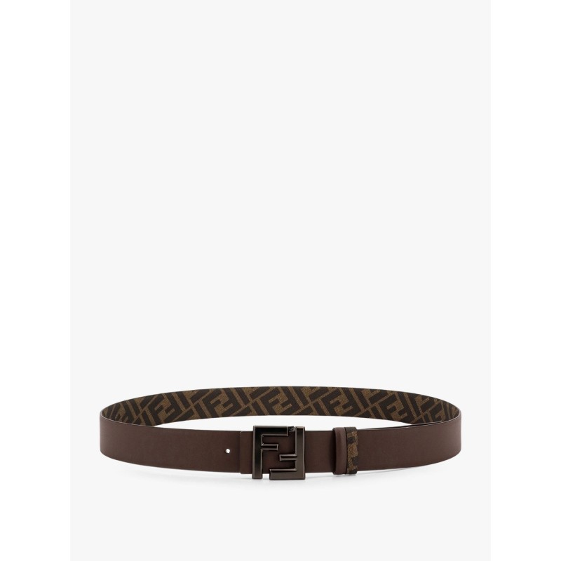 Reversible leather and ff fabric belt