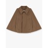 Cotton blend water-repellent twill cape with burberry check lining