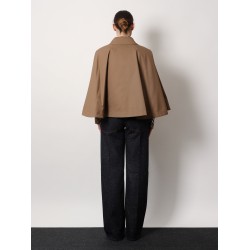 Cotton blend water-repellent twill cape with burberry check lining