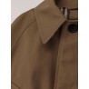 Cotton blend water-repellent twill cape with burberry check lining