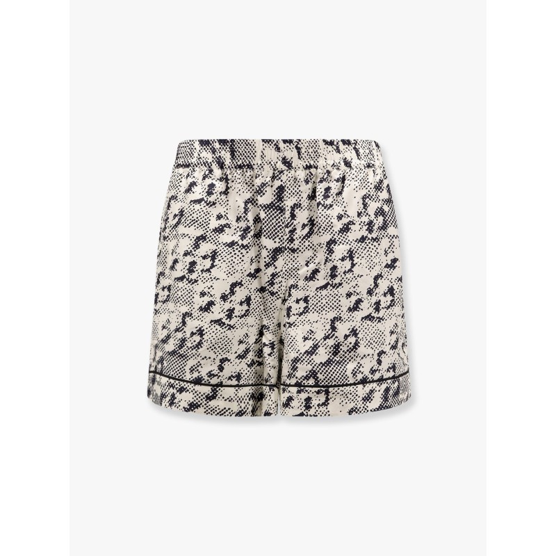 Silk shorts with pixelated logo print