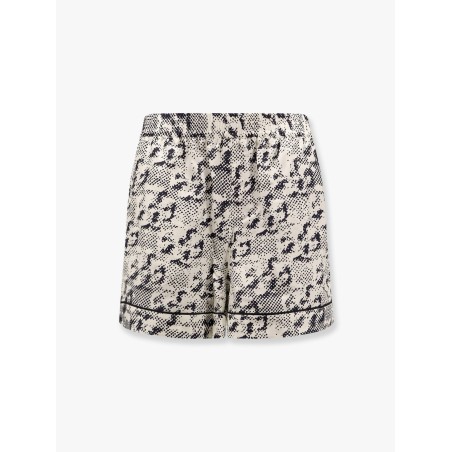 Silk shorts with pixelated logo print