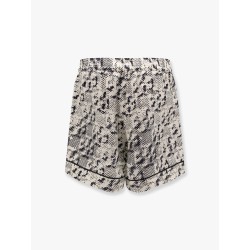 Silk shorts with pixelated logo print