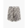Silk shorts with pixelated logo print