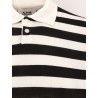 Striped cotton crepe polo shirt