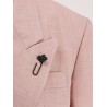 Double-breasted wool, silk and linen blazer with metal buttons
