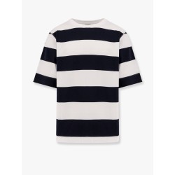 Striped cotton t-shirt with logo embroidery on the front