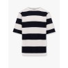 Striped cotton t-shirt with logo embroidery on the front