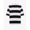 Striped cotton t-shirt with logo embroidery on the front