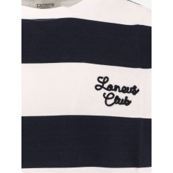 Striped cotton t-shirt with logo embroidery on the front