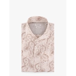 Linen slim fit shirt with all-over print