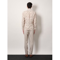 Linen slim fit shirt with all-over print