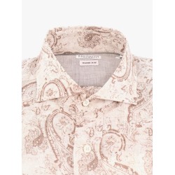 Linen slim fit shirt with all-over print