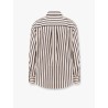 Striped cotton and silk shirt with embroidery