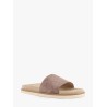 Suede slide with logo print