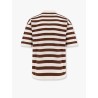 Striped cotton crepe polo shirt