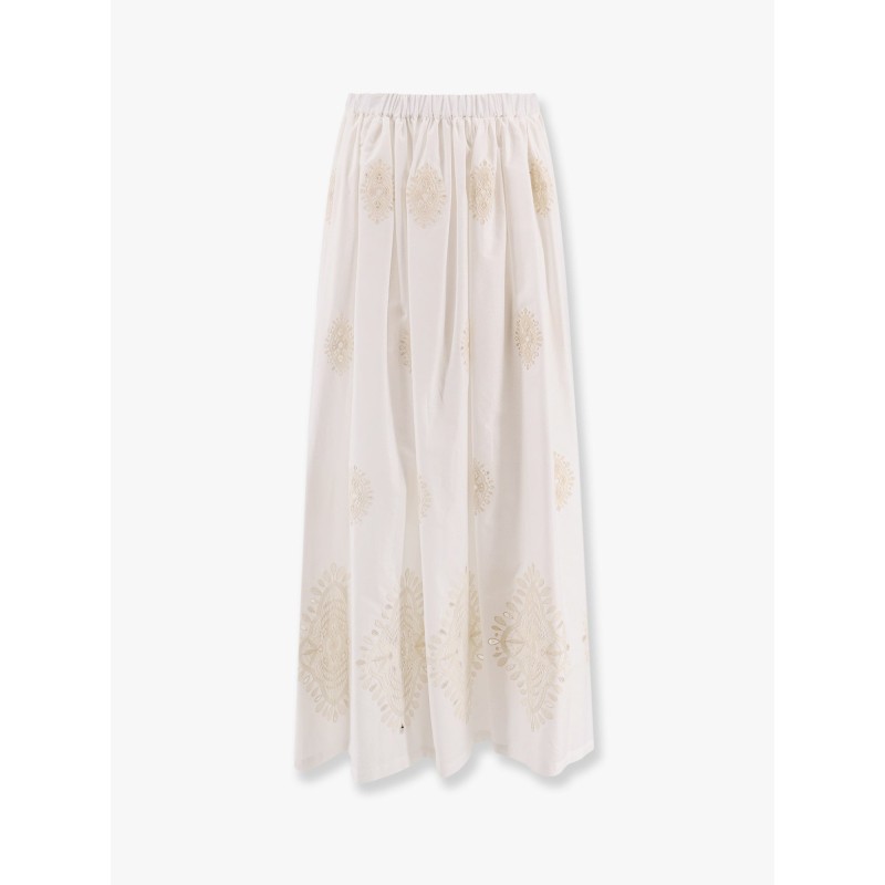 Lucrezia cotton long skirt with embroidery